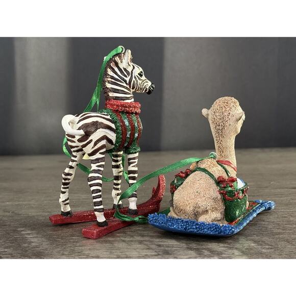NIB Pair Danbury Mint Baby Animal Ornament Collection camel and zebra - Picture 4 of 7